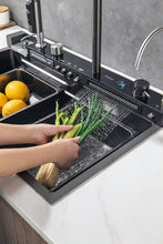 Charger l'image dans la galerie, Évier de cuisine moderne fait à la main avec robinet intelligent Mélangeur numérique LED Robinet de cuisine cascade Évier Cuisine acier inoxydable