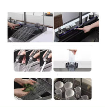 Charger l'image dans la galerie, Évier de cuisine moderne fait à la main avec robinet intelligent Mélangeur numérique LED Robinet de cuisine cascade Évier Cuisine  acier inoxydable
